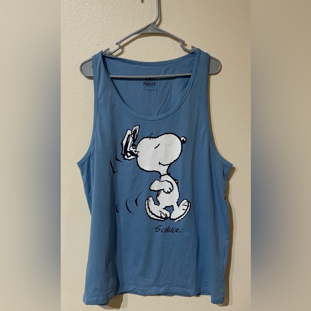Zara Blue Snoopy Graphic Tank Top
